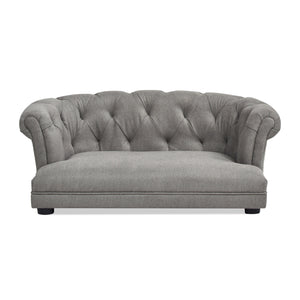 Kiki 36.5' Chesterfield Dog Sofa Bed, Medium, Uptown Gray Stain Resistant High Performance Polyester