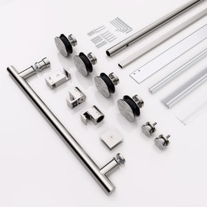 Frameless Single Sliding Shower Door With Clear Tempered Glass