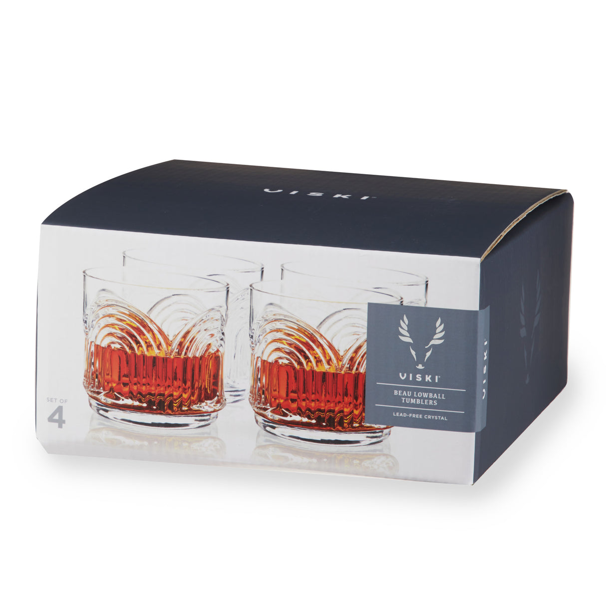Deco Beau Crystal Lowball Tumblers Viski®