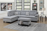The Bradley Tufted L-Shaped Sectional with Storage Ottoman