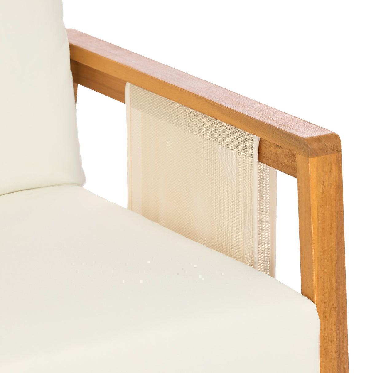 Outdoor Club Chair, Acacia Wood Frame with Textilene Accents