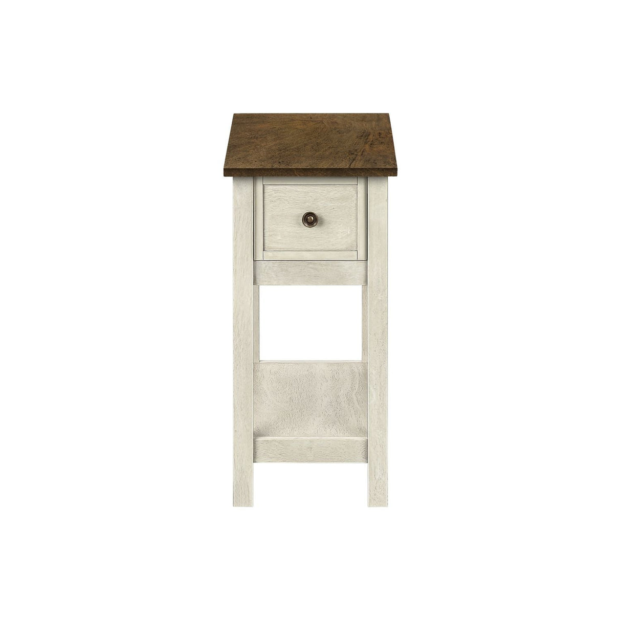 Accent End Table, 2 Tier, Narrow, Lamp, Storage Drawer, Charming Design