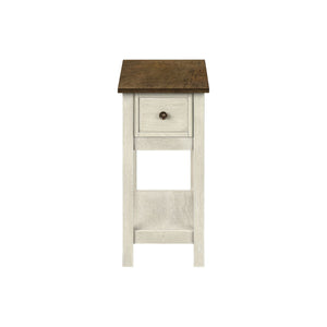 Accent End Table, 2 Tier, Narrow, Lamp, Storage Drawer, Charming Design