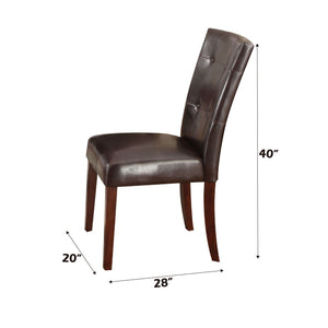 Britney - Synthetic Leather Side Chair (Set of 2) - Brown / Walnut