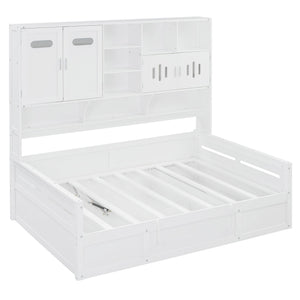 Daybed With All-In-One Cabinet And Shelf