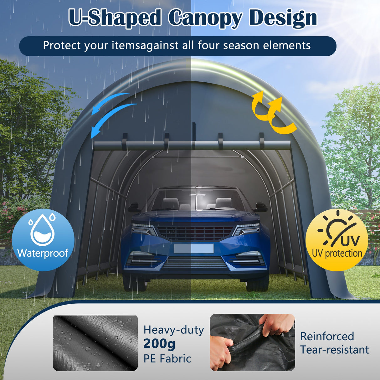 Heavy-Duty 12x20 FT Carport Canopy