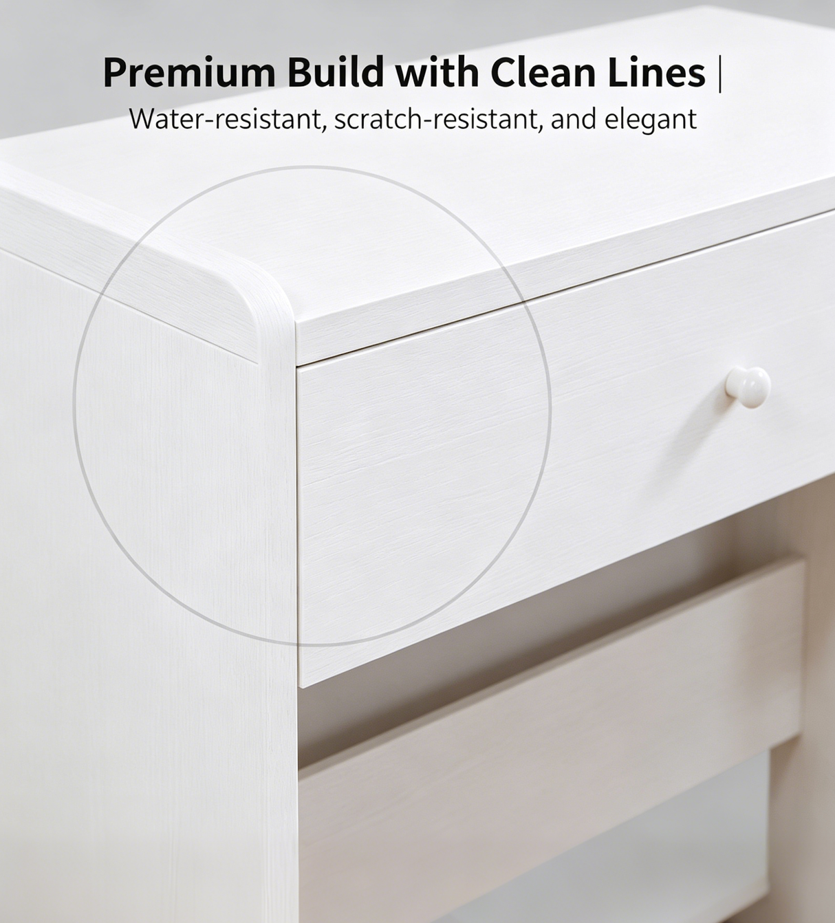 White Vanity Set with Smart LED Mirror