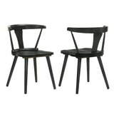 Modern Farmhouse Wood Dining Chairs, Set of 2