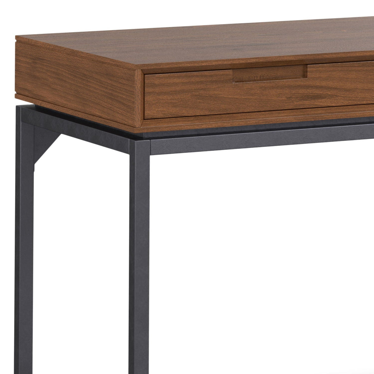 Mid Century Handcrafted Wide Writing Desk with Storage Drawers - Light Brown or Dark Brown