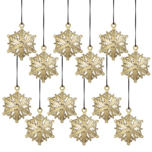 3.5" Snowflake Hanging Ornament Set of 12