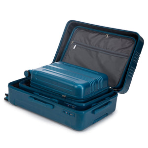 3-Piece ABS Spinner Wheel Luggage Set 20"/24"/28" Dark Blue