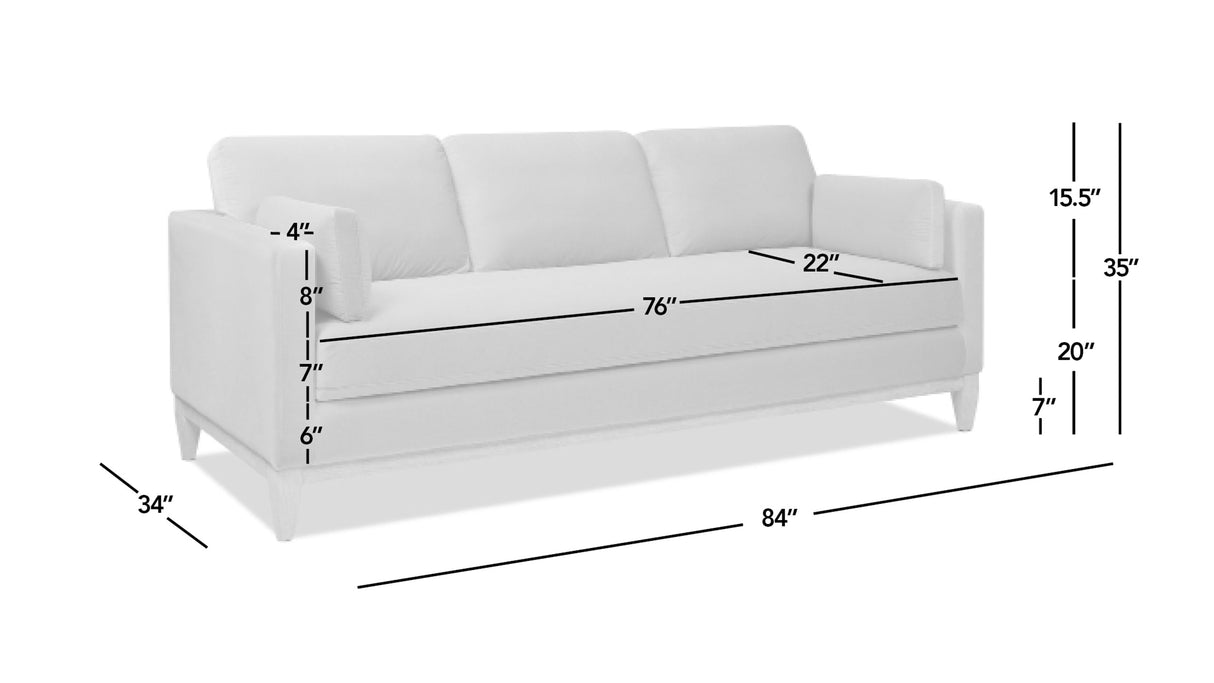 Knox 84' Modern Farmhouse Sofa, Dark Navy Blue Performance Velvet