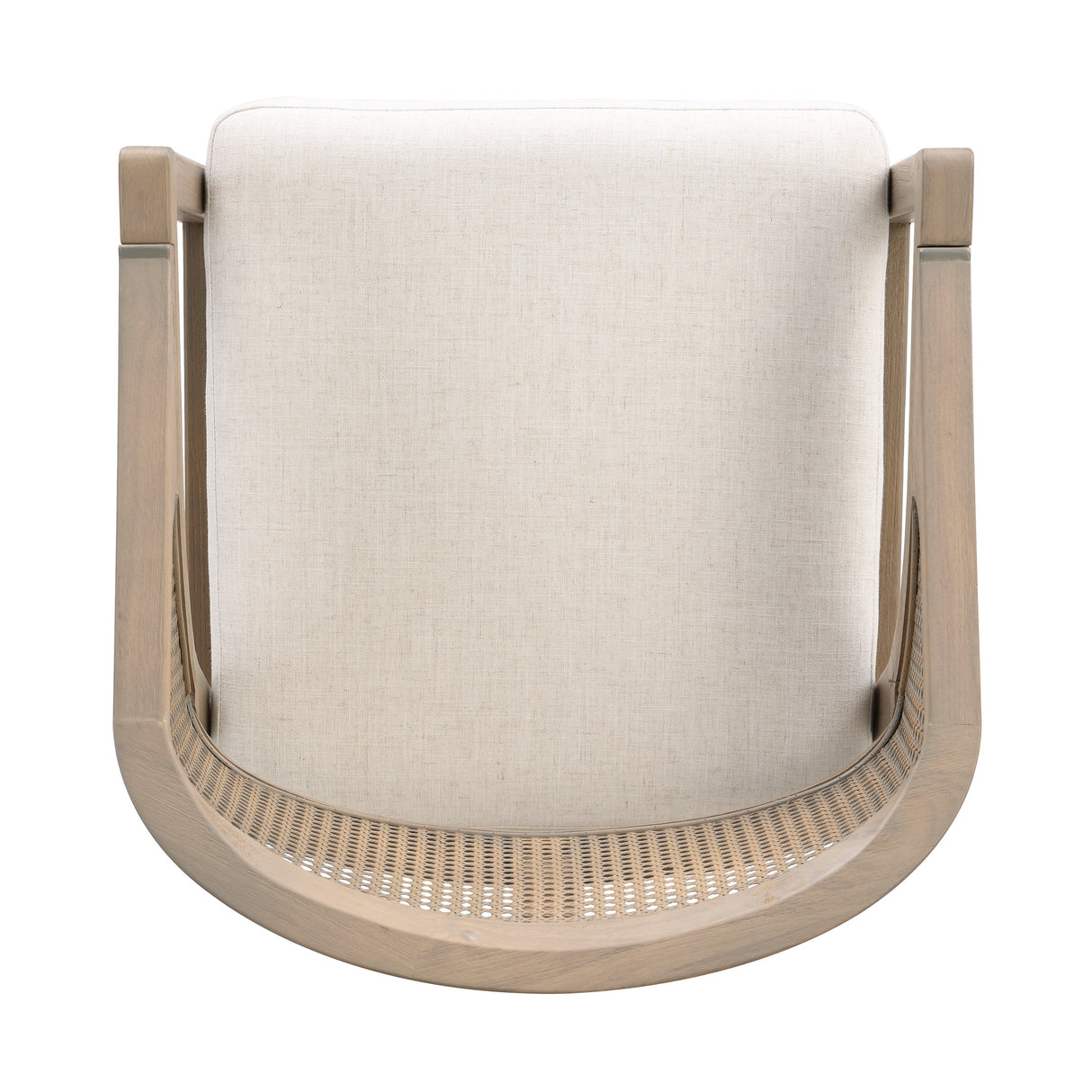Wooden Frame Dining Chair with Rattan Back, Set of 2