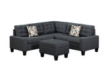 6-Piece Upholstered Sectional Sofa Grey