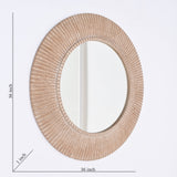 36” Handcrafted Wooden Wall Mirror
