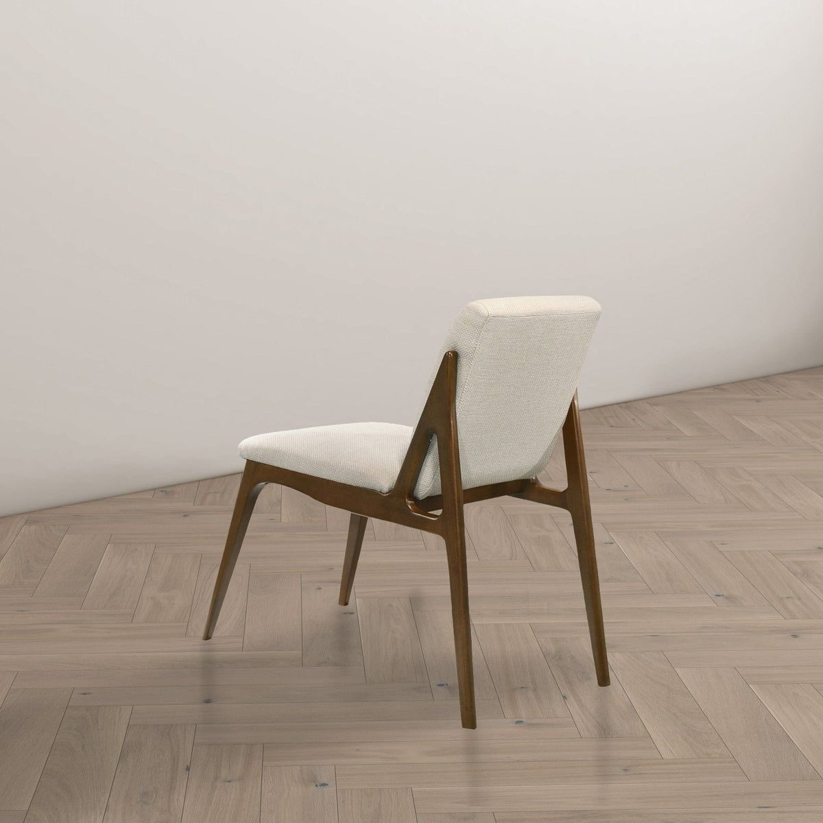 Elegant Dining Chair Set with Upholstered Fabric - Light Brown or Beige