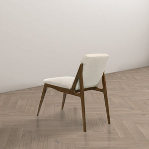 Elegant Dining Chair Set with Upholstered Fabric - Light Brown or Beige