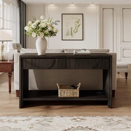 Farmhouse-Style-Console-Table-–-55.12'-Black-Console-Table