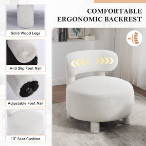 Teddy Fabric Armless Accent Chair
