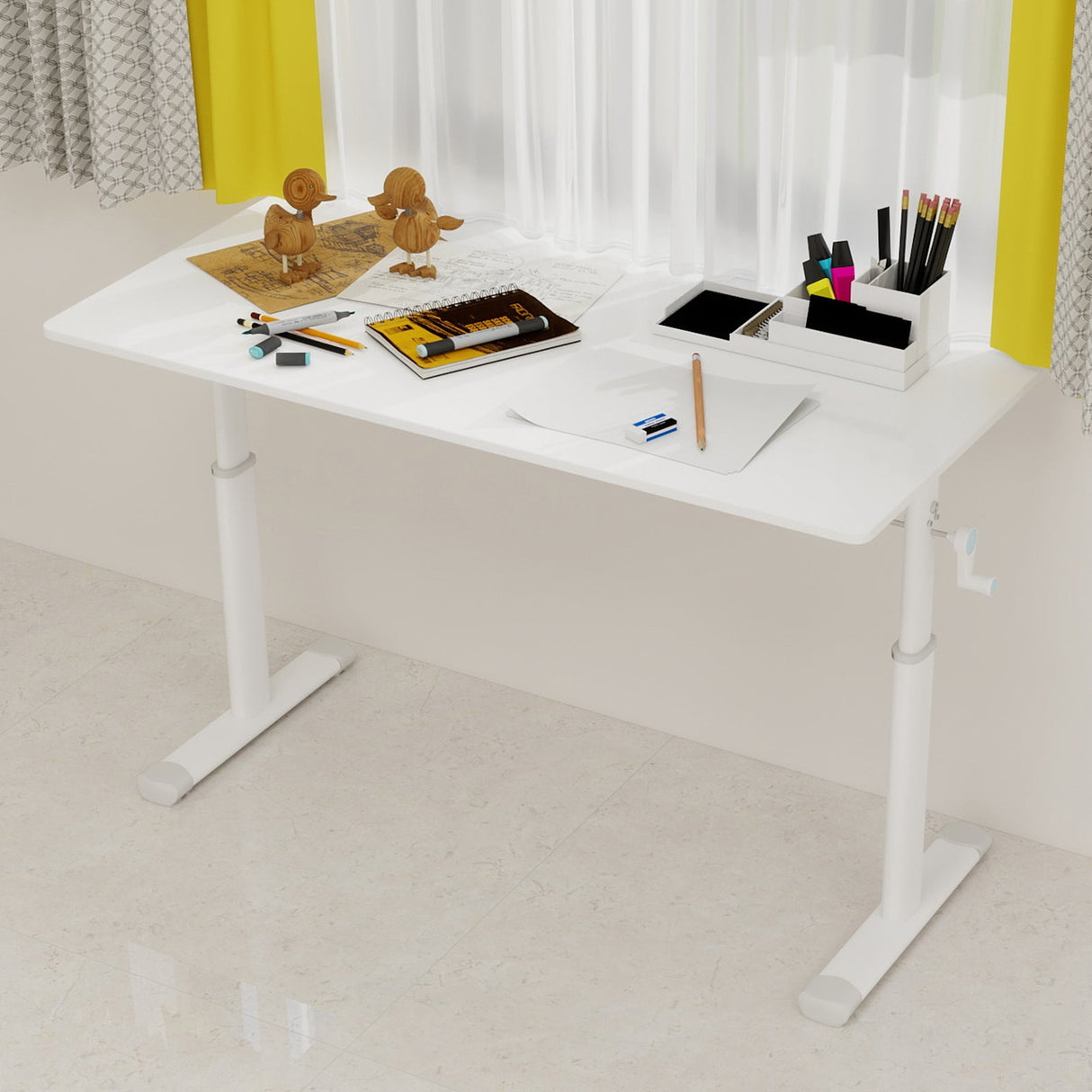Height-Adjustable Multifunctional Study Desk