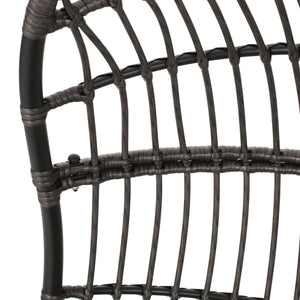 Rustic Hanging Basket Chair With Cushion