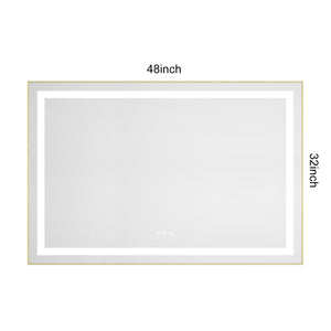 48" x 32" LED Bathroom Mirror with Front and Backlight