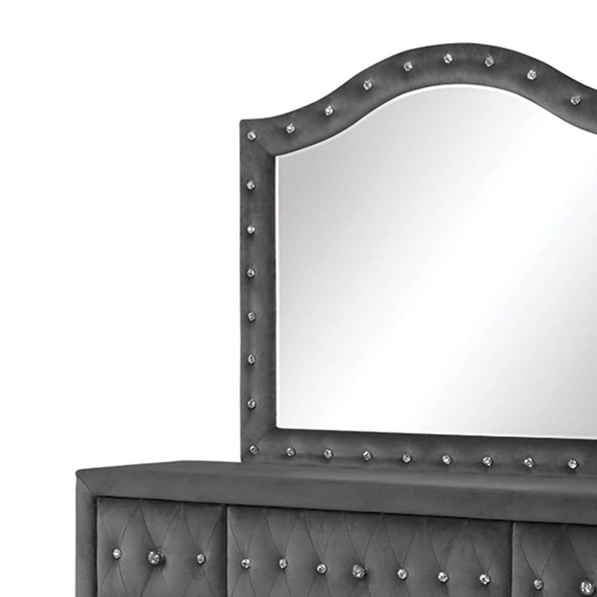 Sophia - Tufted Mirror - Gray