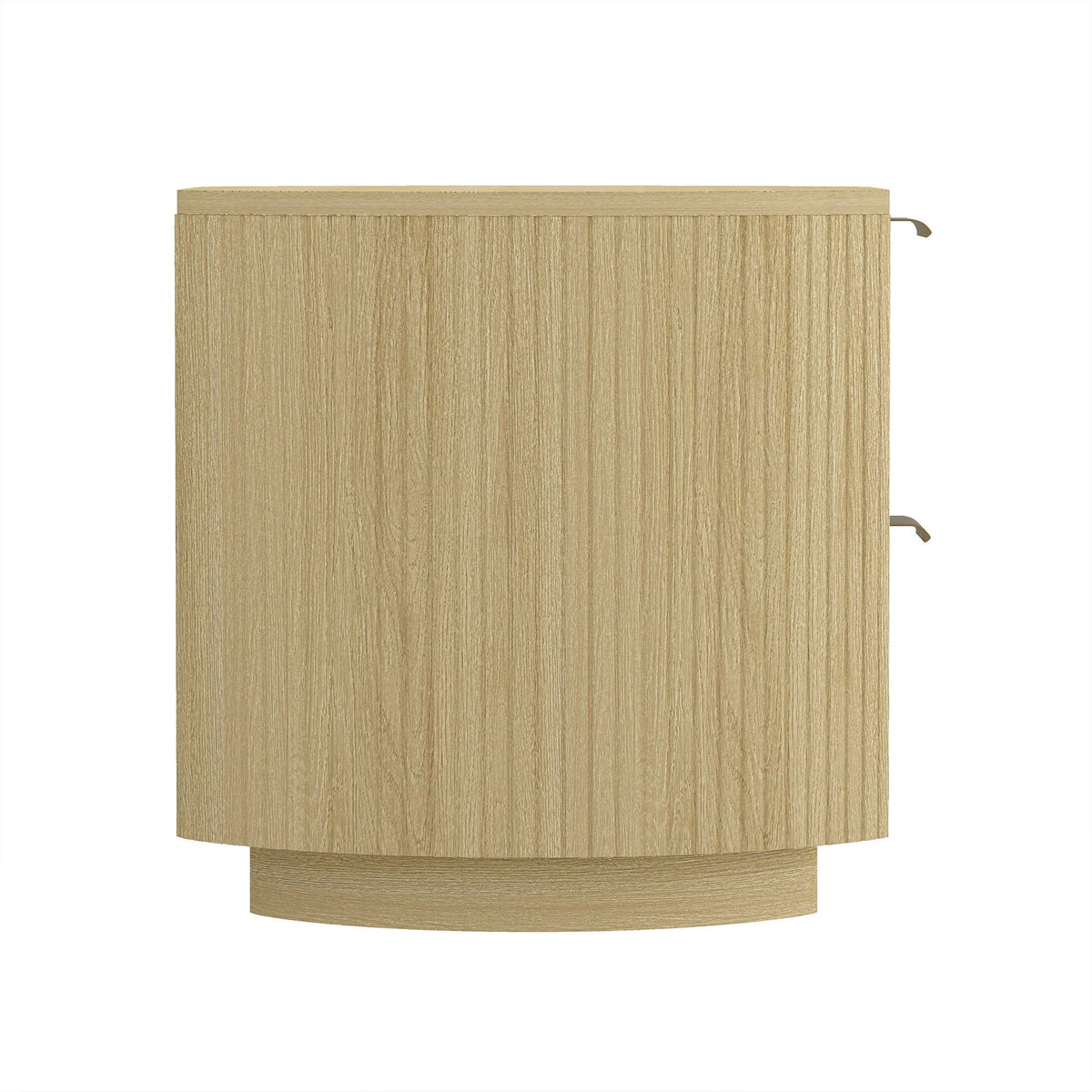 Oak Nightstand with Two Drawers and Ribbed Texture - Oak