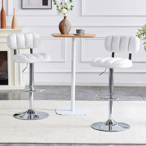 Adjustable Height Bar Stools With Footrest For Kitchen Island (Set of 2)