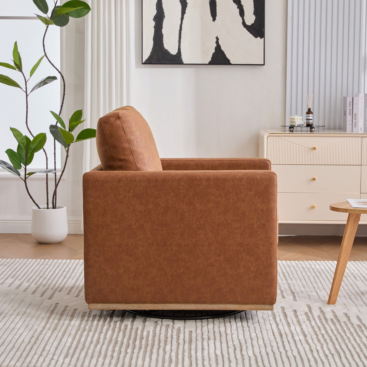 Thornfield Upholstered Square Swivel Accent Chair