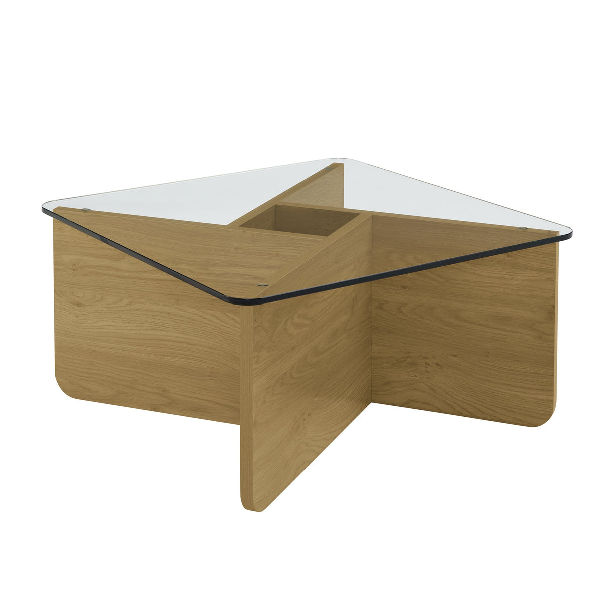 Mid-Century Modern 31.5 Inch Glass Coffee Table