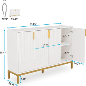 Buffet Sideboard Cabinet With Geometric Doors