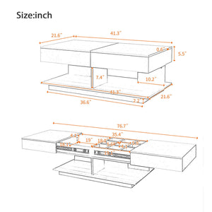 Multifunctional Adjustable Coffee Table With Hidden Storage Space For Living Room