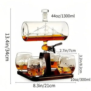 Maritime-Sailboat-Whiskey-Decanter-Set-Decanters