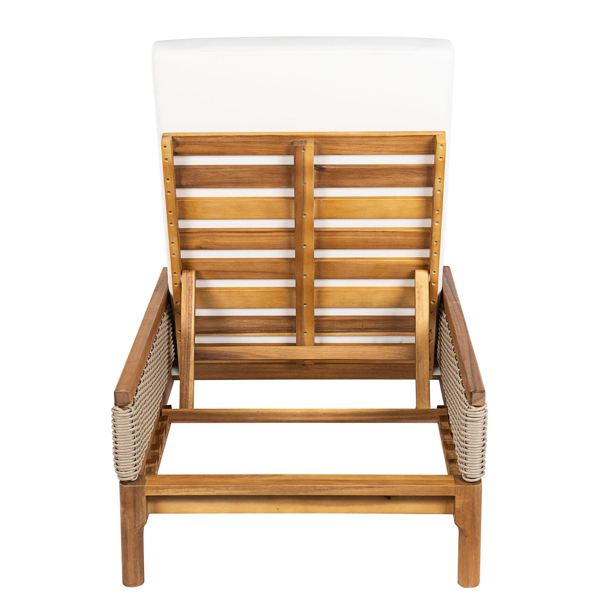 76.8' Solid Acacia Wood Sun Lounger Set of 2 with Cushions