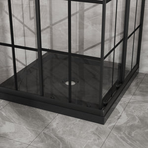 Goodyo Corner Shower Enclosure with Double Sliding Doors