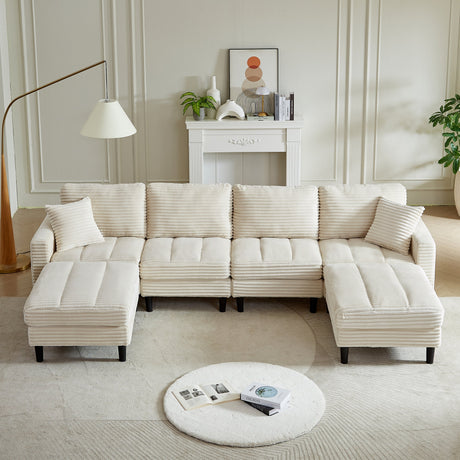 The Beverly Corduroy U-Shaped Sectional Sofa