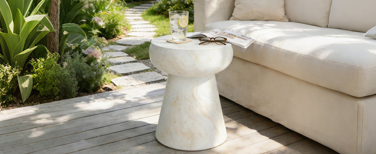 U_Style Mushroom-Shaped Outdoor Concrete Side Table