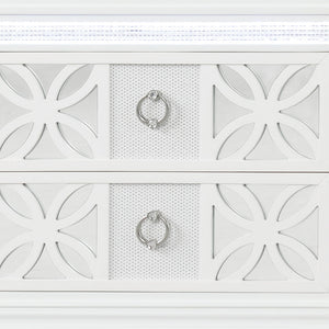 Abigale - 2 Drawer Nightstand With LED - White