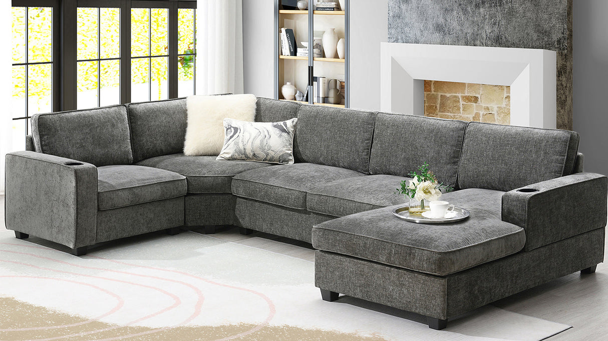 117.5" U-Shaped Sectional Sofa