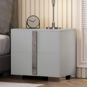 Modern End Table with Drawers