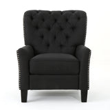Modern Dark Grey Fabric Push Back Recliner