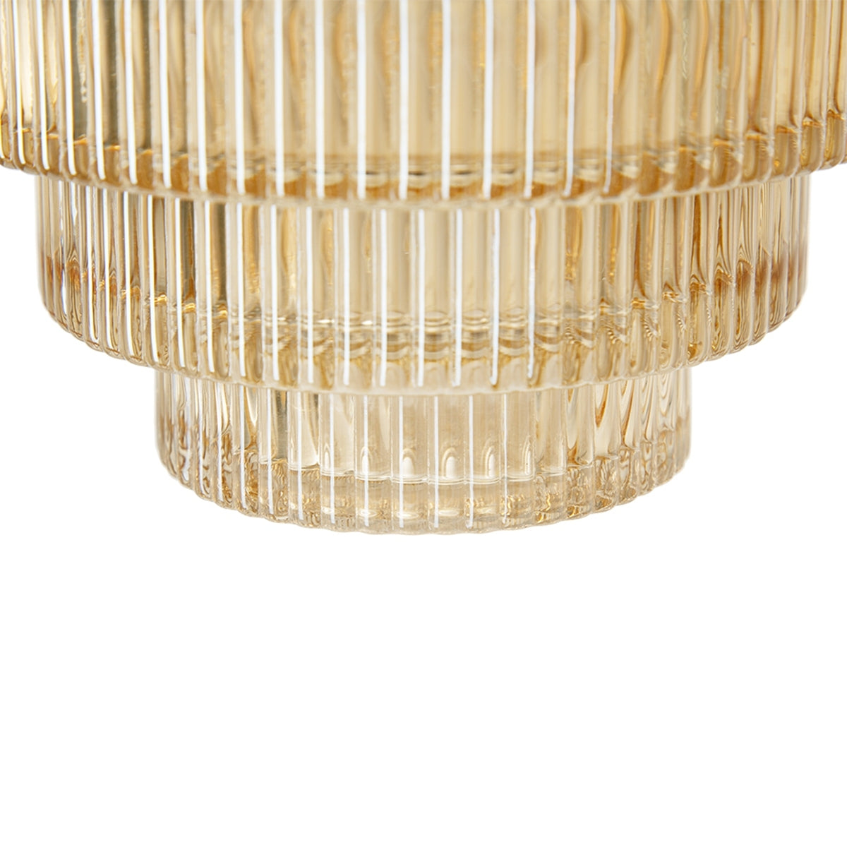 Tiered Geometric Amber Luster Glass Vase Set of 2 - Clear Amber