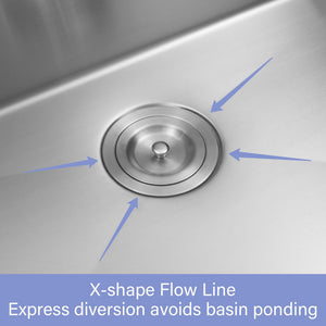 Modern Undermount Stainless Steel Kitchen Sink 16 Gauge, Deep Single Bowl