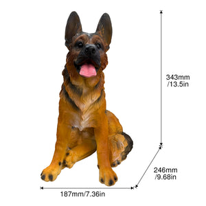 Realistic German Shepherd Resin Statue