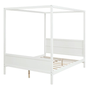 Canopy Platform Bed With Headboard and Footboard