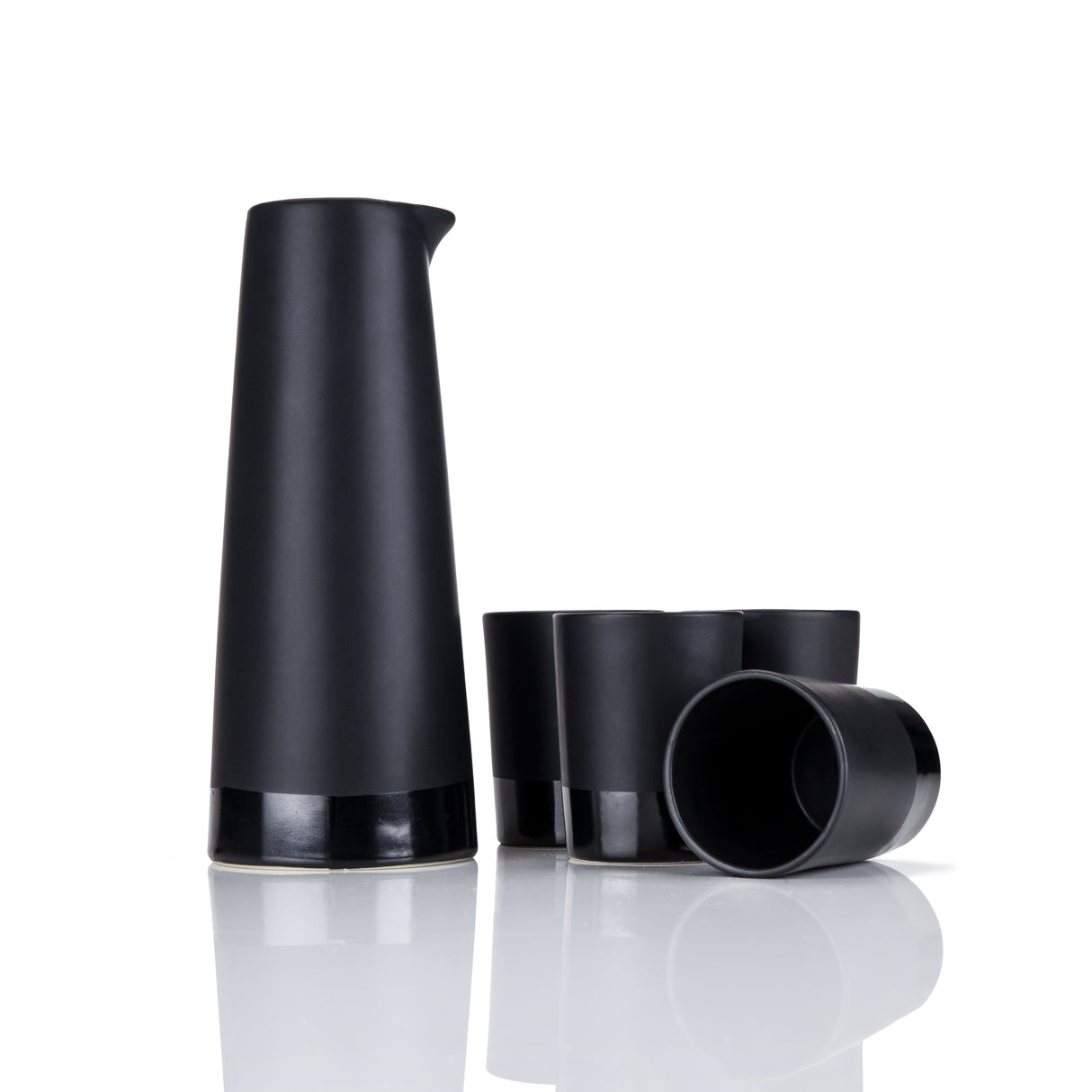 5-Piece-Stoneware-Sake-Set-in-Black-Viski®-Drinkware-Sets