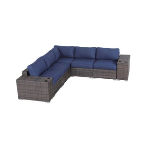 Modern Rattan Wicker Seating Group With Cushions