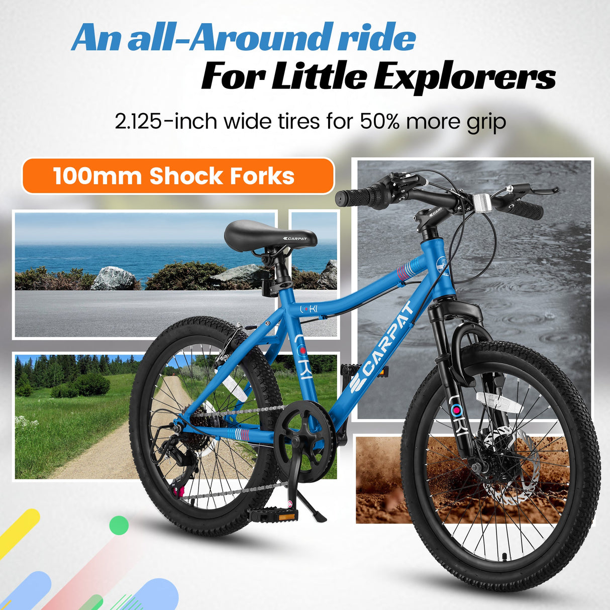20 Inch Kids' Mountain Bike for Boys and Girls Ages 6-12