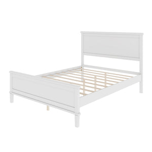 Mid-Century Platform Bed With Headboard And Slat Support, No Box Spring Needed